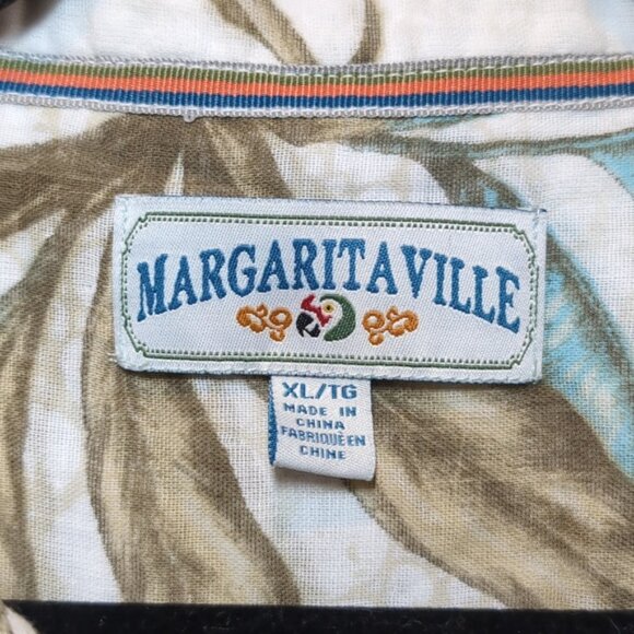 Margaritaville Hawaiian Camp Shirt Short Sleeve Tropical Floral BBQ Beach Resort - Picture 5 of 11